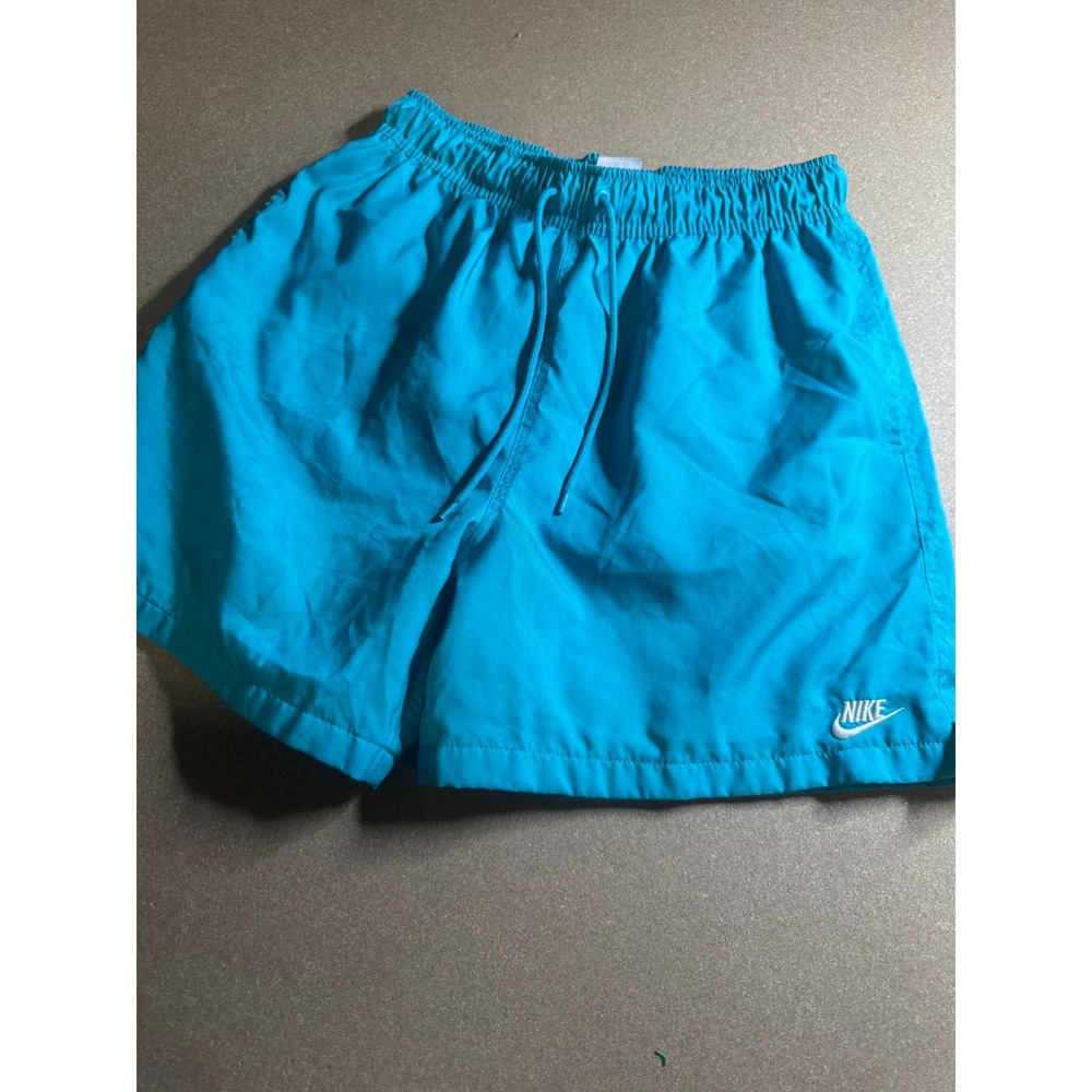 Nike Mens Turquoise Blue Swim Trunks Mesh Lined Board Shorts Futura Logo 4056